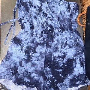 Women's Tie-Dye Blue romper